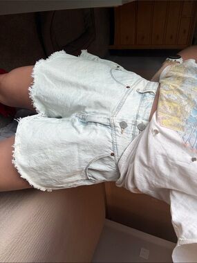 Blank NYC Light Blue Distressed Denim Cutoff Shorts